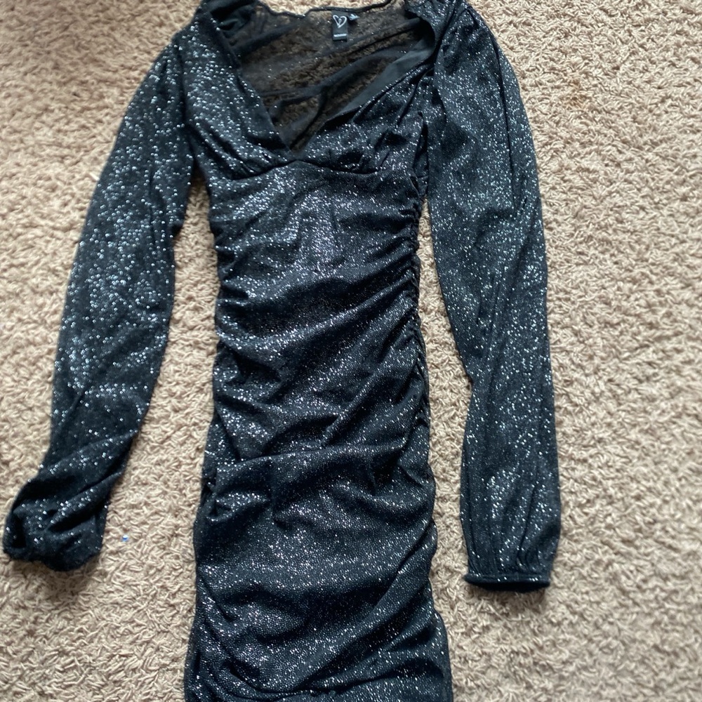 Elegant Black Glitter Dress